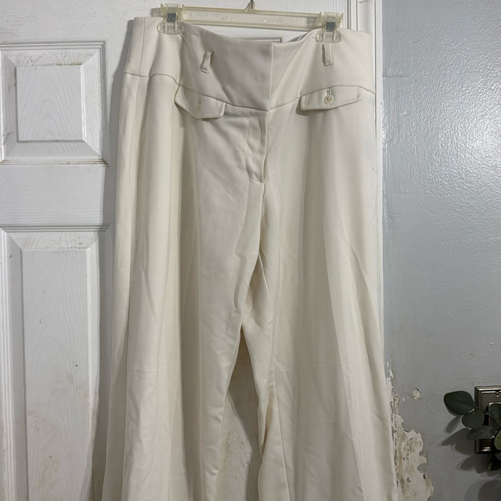 NWT white wide leg dress pants size 18